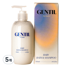 GENTIL 孩童多合一洗髮沐浴露 無香, 5個