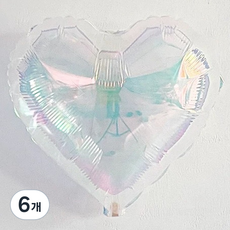 에드 반짝이는 생일파티 필름 풍선, 하트, 6개