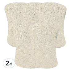 솔리드룸 친환경 부드러운 천연 수세미 사각형, 2개, 5개입