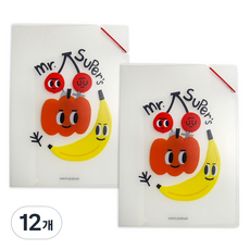 Langcat Mall Valérie Studio Mr. Super 雙口袋文件夾, 混色, 12個