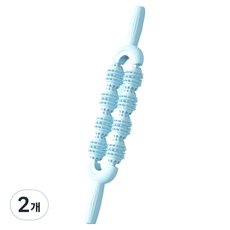 手持式雙排滾輪按摩棒 10 x 11 x 5cm, 藍色, 2個