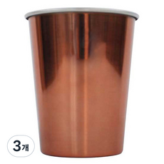 키친유 스텐 양치컵 350ml, 로즈골드, 3개