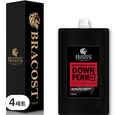 BRACOST 男用受損髮質燙髮劑+燙髮工具組, 500ml, 4組