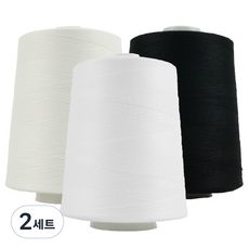 JSTrading 大容量拷克線 40支2股 8000m 3件組, 白色, 象牙白, 黑色, 2套