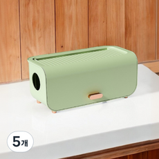 쪼이소 모던심플 멀티탭 정리함, 올리브, 5개