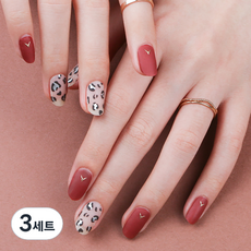 瑪瑯真凝膠指甲貼, 磚紅啤酒花, 3組