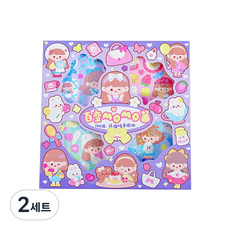 DOnG-A Pms DIY可愛鐳射貼紙禮物盒 100種組, 紫色, 2組