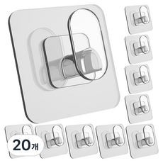 Minune 無痕黏貼式掛鉤 大型, 20個, 透明