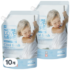 네이쳐러브메레 유아 쿨 프레쉬 섬유유연제 화이트코튼향 리필, 1.3L, 1개입, 10개