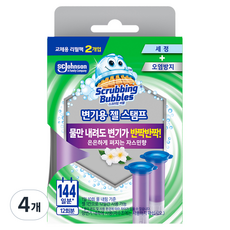스크러빙버블스 변기세정제 젤스탬프 자스민향 리필팩 2p, 76g, 4개