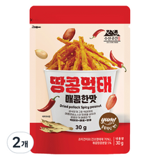 수산곳간 고소한 땅콩을 버무린 땅콩먹태 매콤한 맛, 30g, 2개