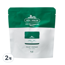 브이티코스메틱 시카 마일드 토너 패드 리필용 60p, 2개