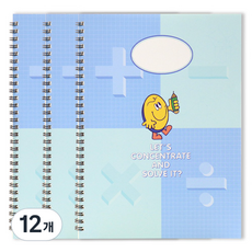 Bfancy B-Kids 國小微笑四分割方格數學筆記本練習本, 薄荷藍, 12個