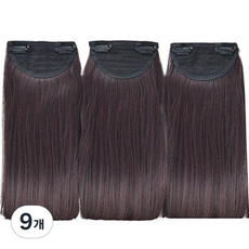 하이유니 단발 볼륨업 헤어뽕 붙임머리 헤어피스, 다크브라운, 9개