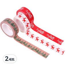 인디케이 크리스마스 레드 마스킹 테이프 혼합 3종 x 3p 세트, 2세트