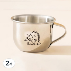 Aurafam 兒童304不鏽鋼漱口杯 80ml, 小恐龍, 2個