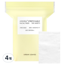 URBAN LEAVES 萊賽爾Plus彈性化妝棉, 4個, 100入