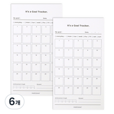 페이퍼리안 골트랙커 30일 메모지, 화이트, 6개