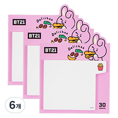 STUDIO EIGHT BT21 單層自黏便條紙 BITE, COOKY, 6個, 1入