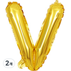 팡파티 레터링 알파벳 풍선 V 40cm, 골드, 2개