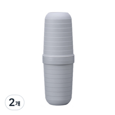 BUBU 북유럽 스타일 휴대용 플라스틱 칫솔통 150g, 그레이, 2개