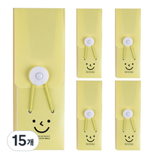 타이탄 플라스틱 사각 필통, 옐로우, 15개