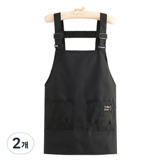 cofv 魔鬼氈雙口袋工作圍裙, 2個, 黑色