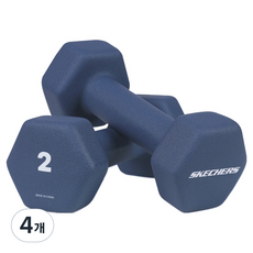 스케쳐스 와이드핏 육각 아령 덤벨, 2kg, 4개