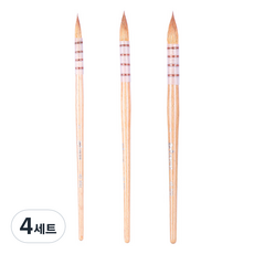 아트시크릿 45 RSQ 고급 양모 수채화 브러쉬 3종 세트, 1호, 2호, 3호, 4세트