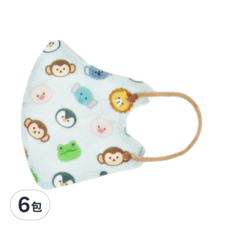 CS 凱馺國際 醫用口罩 未滅菌 幼幼適用, 3D動物好友MINI, 20片, 6包