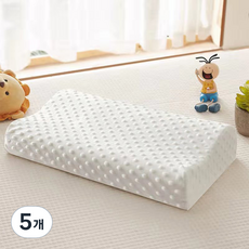 허그온잠 목편한 3D 입체 메모리폼 경추 베개, 화이트, 5개