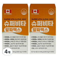 슈퍼비타 알파맥스 영양제, 4개, 120정