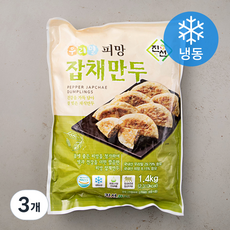 진선푸드 우리밀 피망잡채만두 (냉동), 1.4kg, 3개