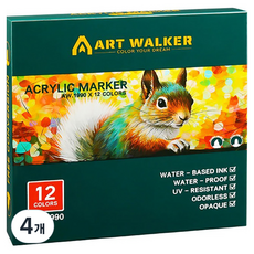 東亞PMS Artwork 壓克力筆, 12色, 4個