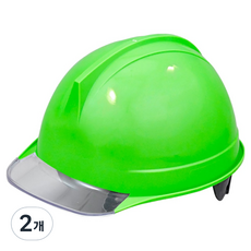 DONGMYUNG 建築工地 工地 頭部保護 頭盔型 透明面罩 安全帽 DMS-D-3002(AM-831), 2個, 綠色
