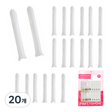 PARTYSHOW 加油棒氣球 2入, 20個, 白色