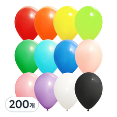 快樂氣球圓形氣球, 200個, 一般混色