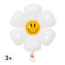 세컨드베스트 깔끔한 파티풍선 스마일 대 100 x 97 cm, 화이트, 3개