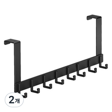 한봄누리 방문 문걸이 옷걸이 도어 행거 후크 8구 28cm, 블랙, 2개