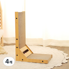 홍운 고양이 대형 수직 스크래쳐 장난감 공 L자형, 혼합색상, 4개