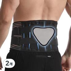 리치덕 메쉬 스프링 허리패드 허리보호대 블랙, 2개