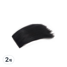 하이유니 인모 헤어뽕 똑딱이 붙임머리 피스 8 x 10cm, 네츄럴블랙, 2개