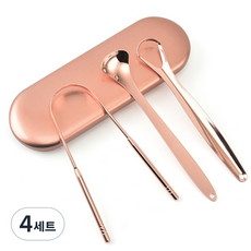 블루카이 프리미엄 혀 스크래퍼 핑크 3종 세트, 4세트