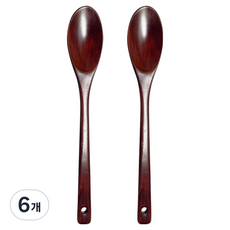 原木漆藝料理木製炒匙 大, 單一顏色, 6個