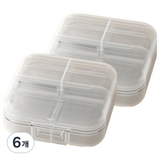 리치쌀봉 간편한 요일별약통 케이스 7칸 투명 S 7.8 x 7.8 x 3.5 cm, 6개