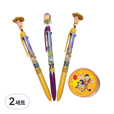 迪士尼玩具總動員 3 色圓珠筆 0.5mm 3 種 + 膠帶套裝, A型, 2組