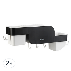 윈프라이스 에프캣 드라이기 다용도 선반, 블랙, 2개