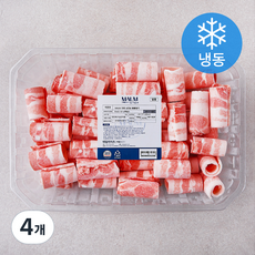 MAUM 대패 삼겹살 돌돌말이 (냉동), 1kg, 4개