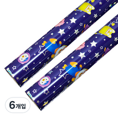 솔로몬샵 뽀로로 비닐롤포장지 대 18m, 군청, 6개입