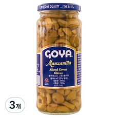 고야 슬라이스드 그린 올리브, 3개, 345g
